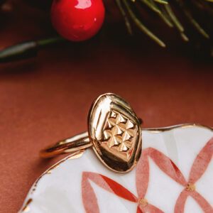 Oscypek pierścionek mosiądz pozłacany