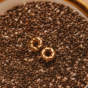 Obwarzanki kolczyki złoto