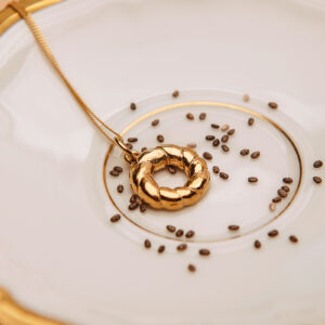 Obwarzanek zawieszka złoto