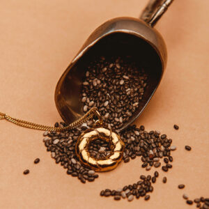 Obwarzanek duży naszyjnik z łańcuszkiem