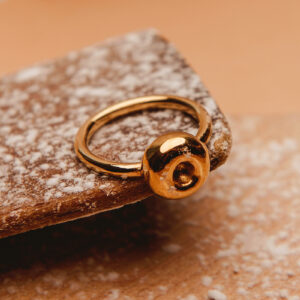 Kluska śląska pierścionek mały srebro pozłacane