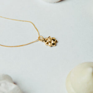 Beza necklace with chain, silver plated gold