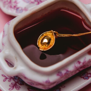 Uszko z barszczu II mały naszyjnik z łańcuszkiem