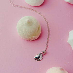 Pieróg naszyjnik z łańcuszkiem mały srebro