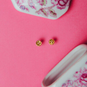 Uszka małe kolczyki srebro pozłacane