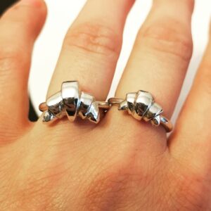 Rogal Świętomarciński pierścionek mały srebro pozłacane