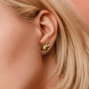 Pierogi kolczyki duże srebro pozłacane